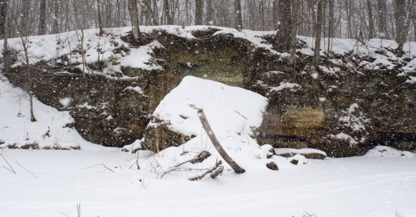 This is a bluff along Turtle Creek in the Driftless Area of Wisconsin.